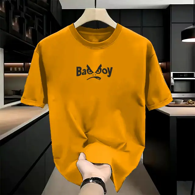 Baju Kaos Distro Lengan Pendek Bad boy Hitam Bahan Katun Combed 30s Pria Dan Wanita Dewasa 3