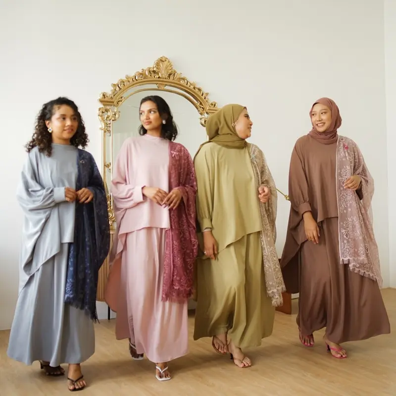 Lyla Hi-lo silk poly skirt set