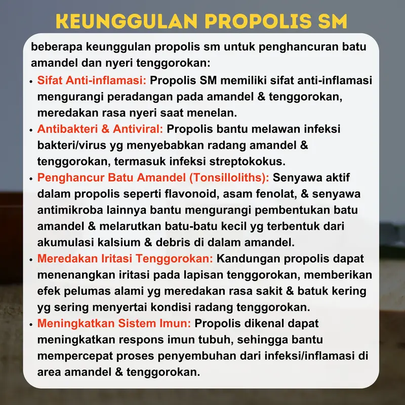 Cairan Untuk Penghancur Batu Amandel Nyeri Tenggorokan Propolis SM Stok Ready Isi 6ml 1