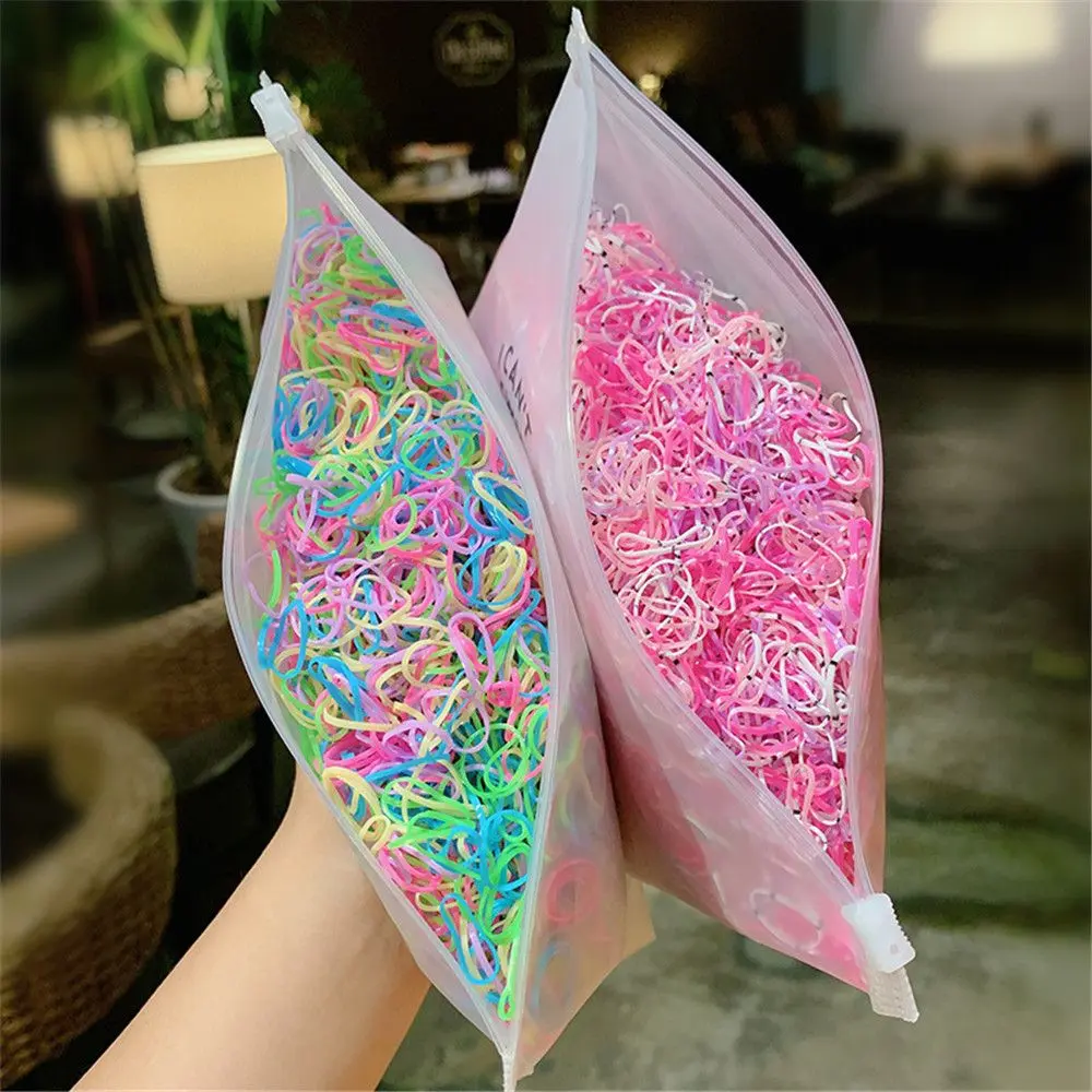 Dây Buộc Tóc Đuôi Ngựa Thời Trang, 1000 Chiếc, Dây Buộc Tóc Trẻ Em, Dây Buộc Tóc Cho Bé Gái, Dây Buộc Tóc Co Giãn, Dây Buộc Tóc Cao Su Dùng Một Lần