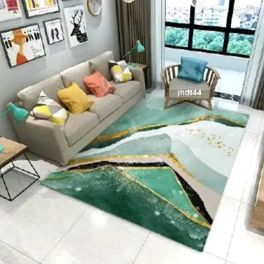 karpet lantai Polyester 150 X 100 cm Karpet Marble Estetik