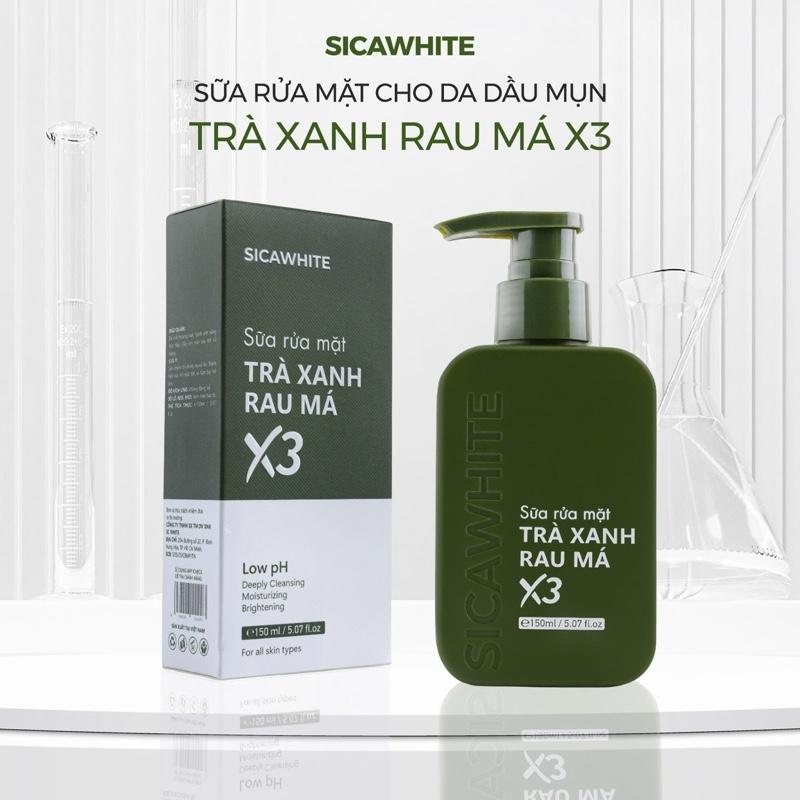   H91  - Sữa Rửa Mặt Trà Xanh Rau Má X3  Phiên Bản Nâng Cấp  - Hỗ Trợ Chăm Sóc Da Dầu Mụn Hỗ Trợ Sáng Da - Dung Tích 150ml 