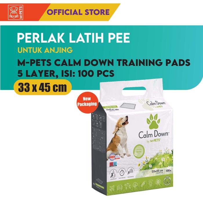 Gambar M-Pets 5 Layer Calm Down Dog Training Pad 33x45 Cm/ Latih Pee 100 Pcs - Latih pee hewan dari M-Pets Volk Pets Indonesia Kota Tangerang Tokopedia