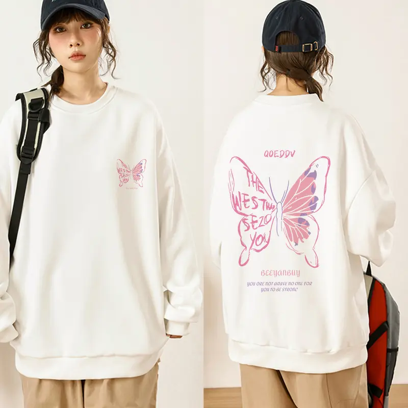 A1221 FORTEID.PRINT-Sweater Crop Lengan Panjang Oversized Street Style /Kaos Switer Wanita Korean Style Hoodie Atasan  crewneck Wanita cewek aesthetic sweater oversized 8