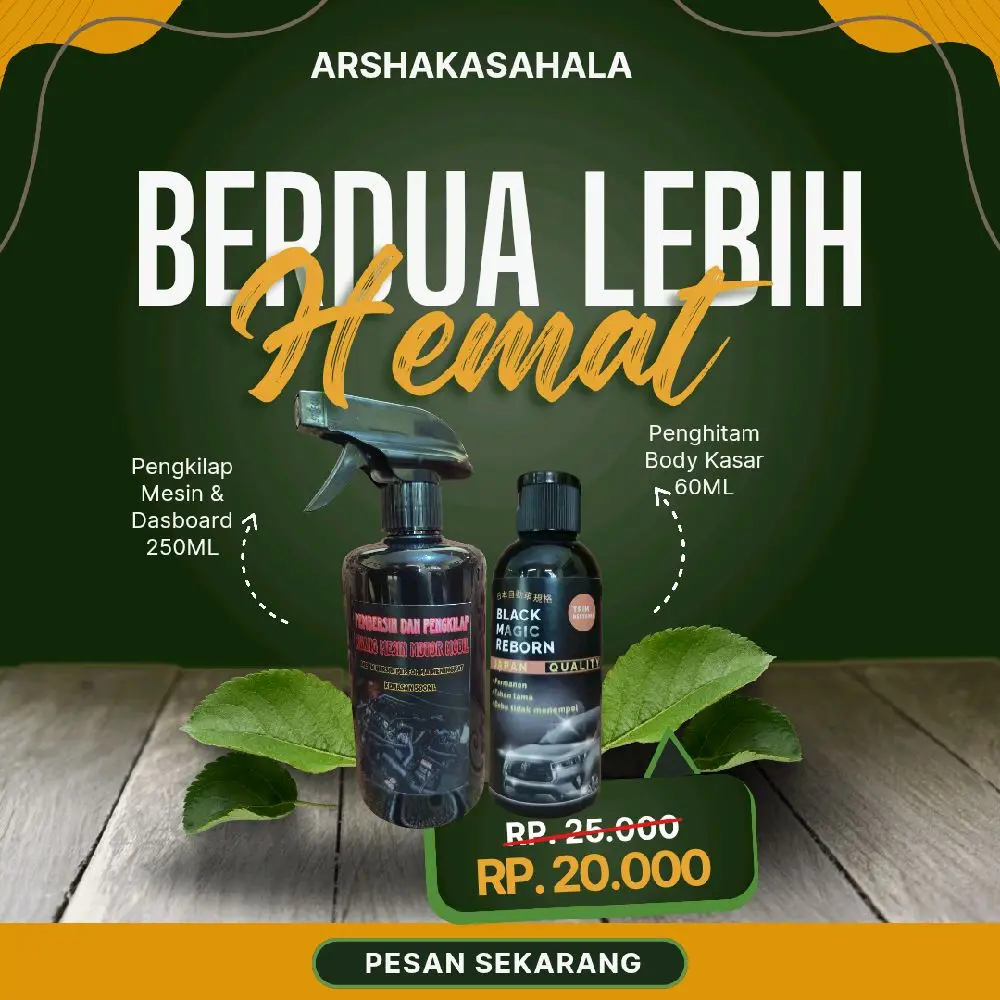 Paket Hemat Pengkilap Mesin dan Penghitam Body Kasar Motor Mobil Car