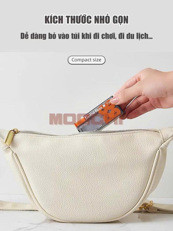 Hộp đựng tăm chỉ nha khoa có nút bấm tự động nhỏ gọn tiện lợi khi đi chơi, du lịch 5