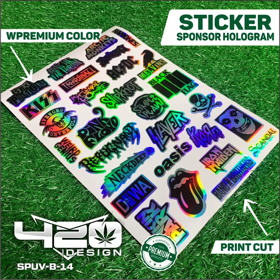 Stiker Pack Black & White Brand Skena Paket Stiker Brand Music Brand Hype Untuk Tumblr Hp Laptop Motor Helm - Stiker Pack Hologram Siap Tempel - Kode SPUV