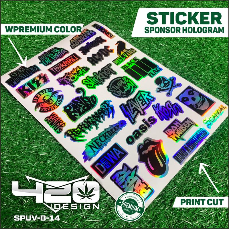 Stiker Pack Black & White Brand Skena Paket Stiker Brand Music Brand Hype Untuk Tumblr Hp Laptop Motor Helm - Stiker Pack Hologram Siap Tempel - Kode SPUV 0