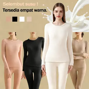 Long John Baju Atasan Wanita Terbaru Round Neck Long Sleeve Baju Wanita Tersedia Dalam 4 Warna Bahan Katun Serat Poliester Gaya Elegan