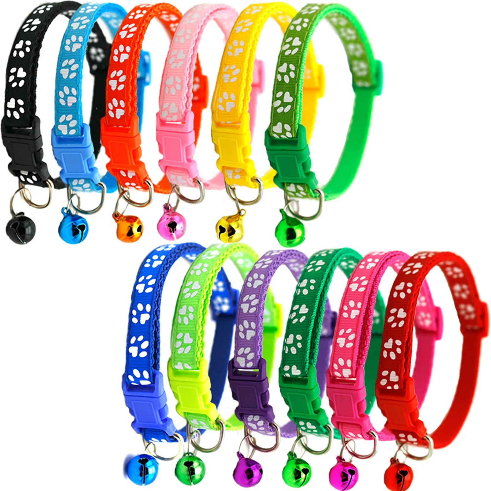 CAT COLLAR PET ADJUSTABLE NECK STRAP KITTEN DOG PUPPY RABBIT NECKLACE WITH BELL DESIGN