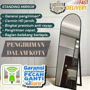 STANDING MIRROR SEMI OVAL (DALAM KOTA) CERMIN DEKORASI RUANG AESTHETIC