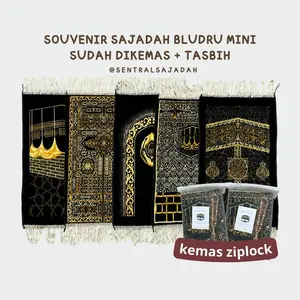 SAJADAH BLUDRU KA'BAH GOLD MINI 35 X 55 CM OLEH OLEH HAJI UMROH