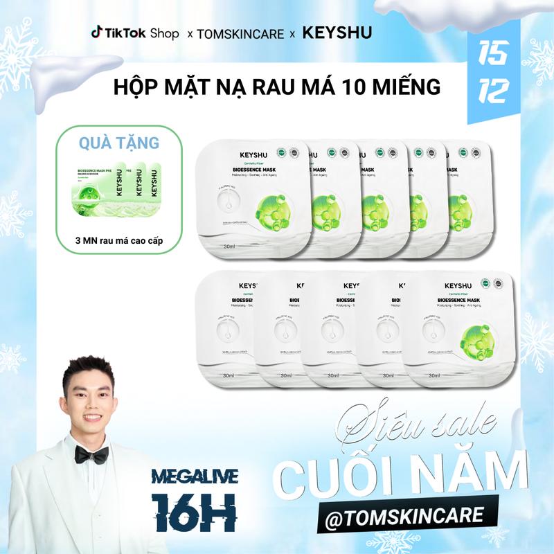   KEYSHU X TOMSKINCARE  Hộp Mặt Nạ Sợi Xơ Rau Má Centella Fiber KEYSHU 30ML Dưỡng Ẩm Làm Mềm Da Ngăn Ngừa Lão Hóa 