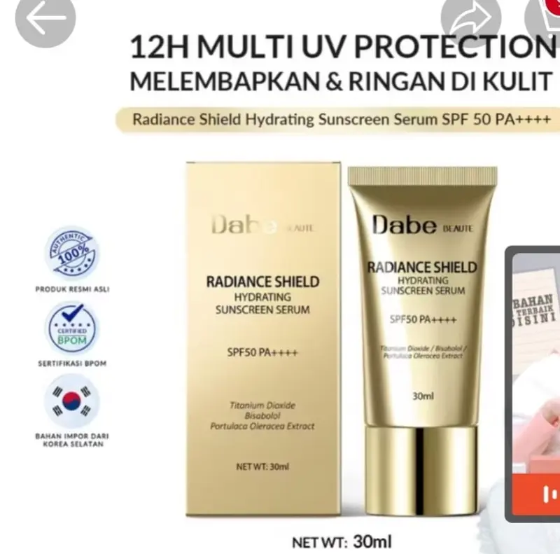 Product Introduction of sunscreen dabe beaute Wajah 0