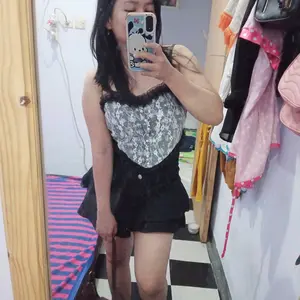 Rok denim gaya Korea wanita ukuran besar pinggang tinggi rok A-line rok denim ukuran besar