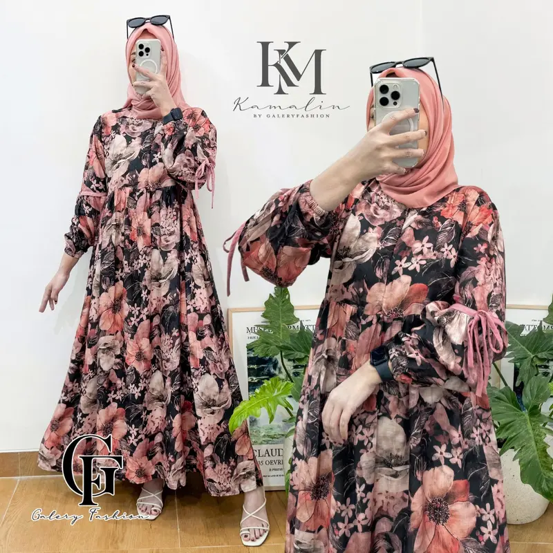 Midi Dress Pita Rayon Premium  Gamis Jumbo Busui Zipper  Kode Illaya By Kamalin 4