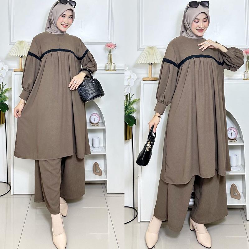 Product Introduction of ALULA setlong kringkel stelan longtunik wanita Setelan Crinkle Airflow 5