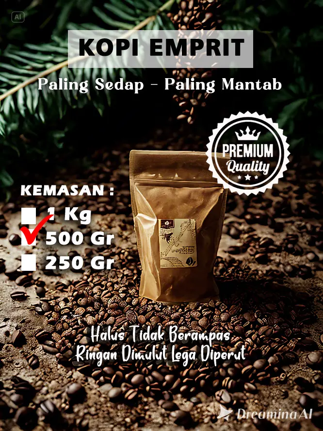 Kopi Murni 500Gr Cap Emprit untuk Teman Santai - Coffee, Susu