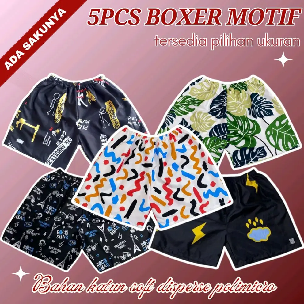 Celana Boxer Motif (isi 5 celana) size XL & XXL