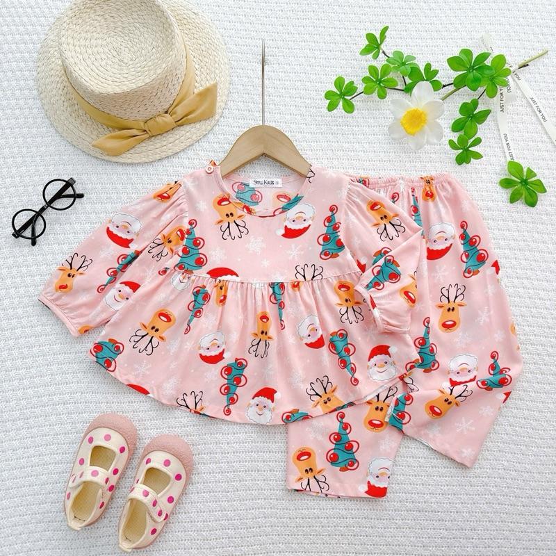  Hàng Mới Về KA266- Đồ Bộ Tole Lanh Khánh An Baby Cho Bé Gái Dáng Babydoll Size 8-42kg 