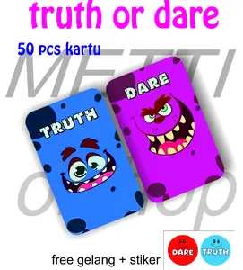 Kartu Permainan truth Or Dare isi 50 pcs free gelang Kartu Permainan truth Or Dare isi 50 pcs free gelang
