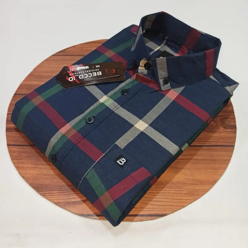 kemeja lengan pendek pria motif kotak import distro terbaru 4