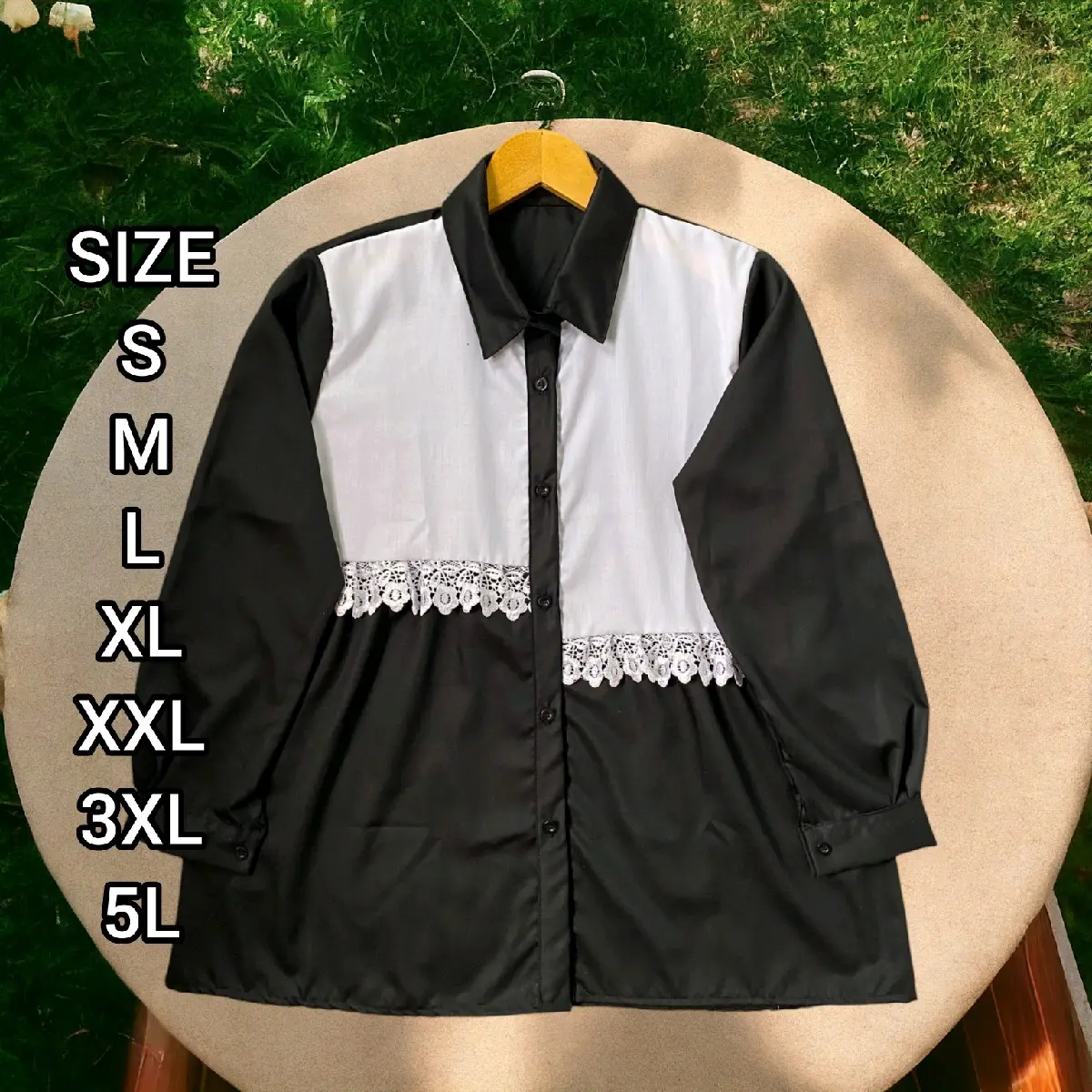 Orika Shirt - Kameja Renda - Kameja Jumbo Size S M L XL XXL 3XL 5L - Kameja wanita - Kameja Top  Panjang Atasan Cewek Casual Toyobo baju kancing