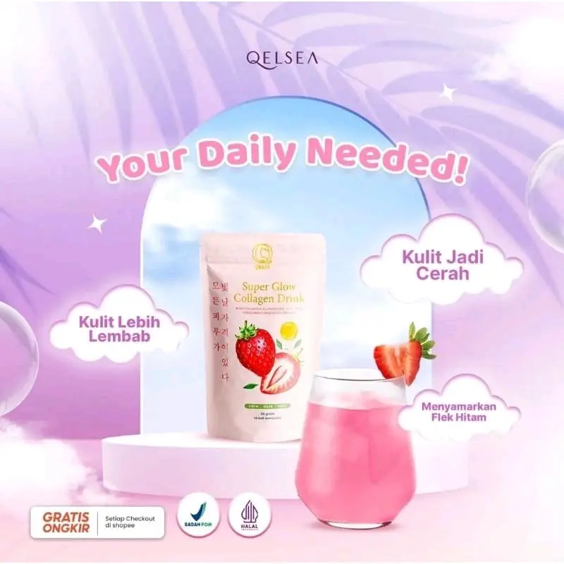 College Qelsea Qbast 60gr suplemen makan mencerahkan wajah dan tubuh 1