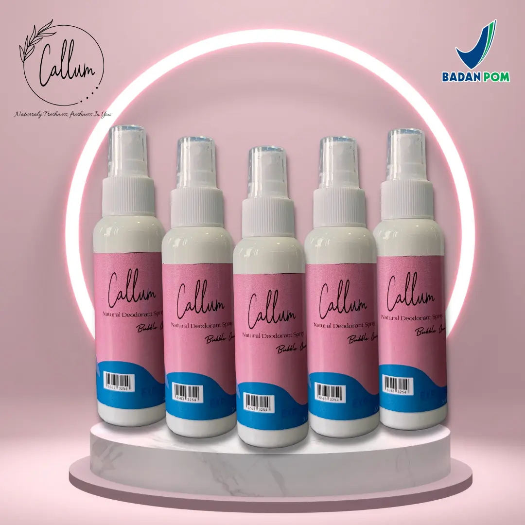 PAKET 5pcs Callum Deodorant Tawas Aroma BubbleGum deodorant semprot