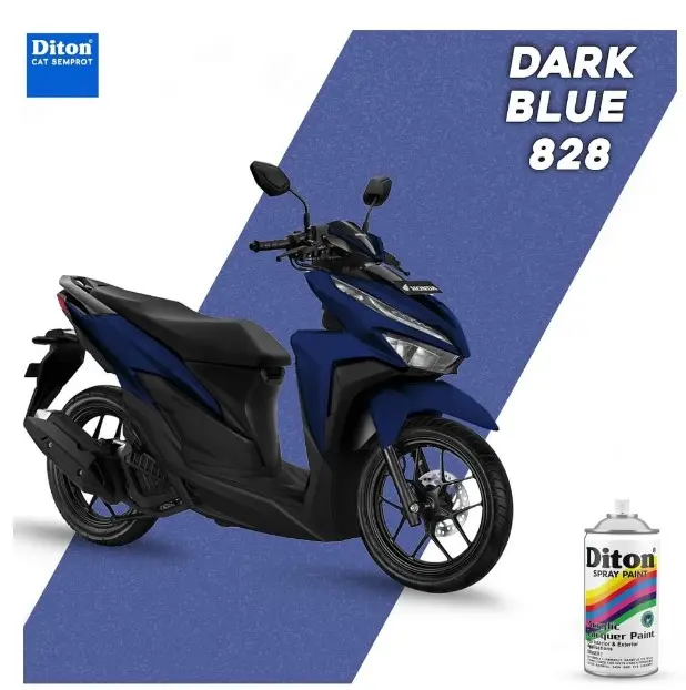 Pilox Diton Dark Blue 828 300ml Warna Biru Gelap Tua Kehitaman Pekat Kilap Mengkilap Glossy Sepeda Motor Mobil 300cc 2