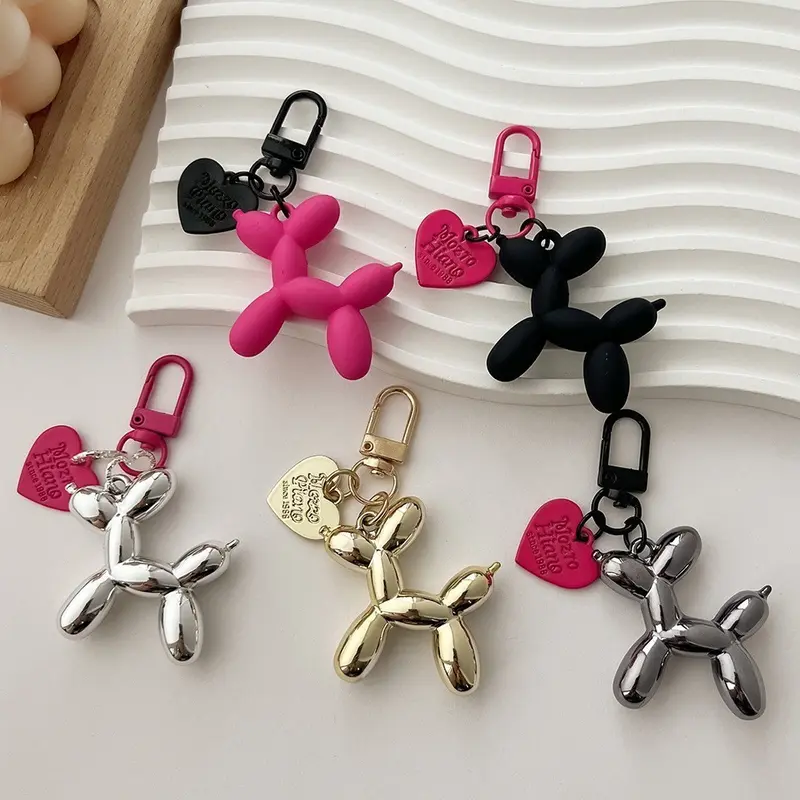 Gantungan Kunci Anjing Balon Cinta Gantungan Kunci Pasangan Liontin Tas DIY Liontin Gadis Keren Gelap 0