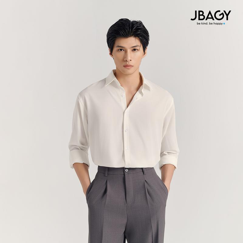Áo sơ mi nam giấu khuy form rộng dài tay Pastel vai rơi vải tăm phong cách Unisex thời trang JBAGY - JS01 Menswear Shirt