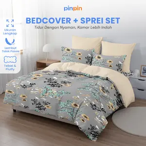 Bed Cover Set Sprei Countess Mix Sand Microfiber Premium Ukuran Lengkap 180x200/160x200/120x200 - Pinpin Bedcover