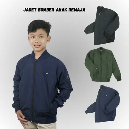 COVLEos | MUMAYIZ jaket bomber polos anak SD/SMP usia 4-15 tahun bahan parasru taslan JN