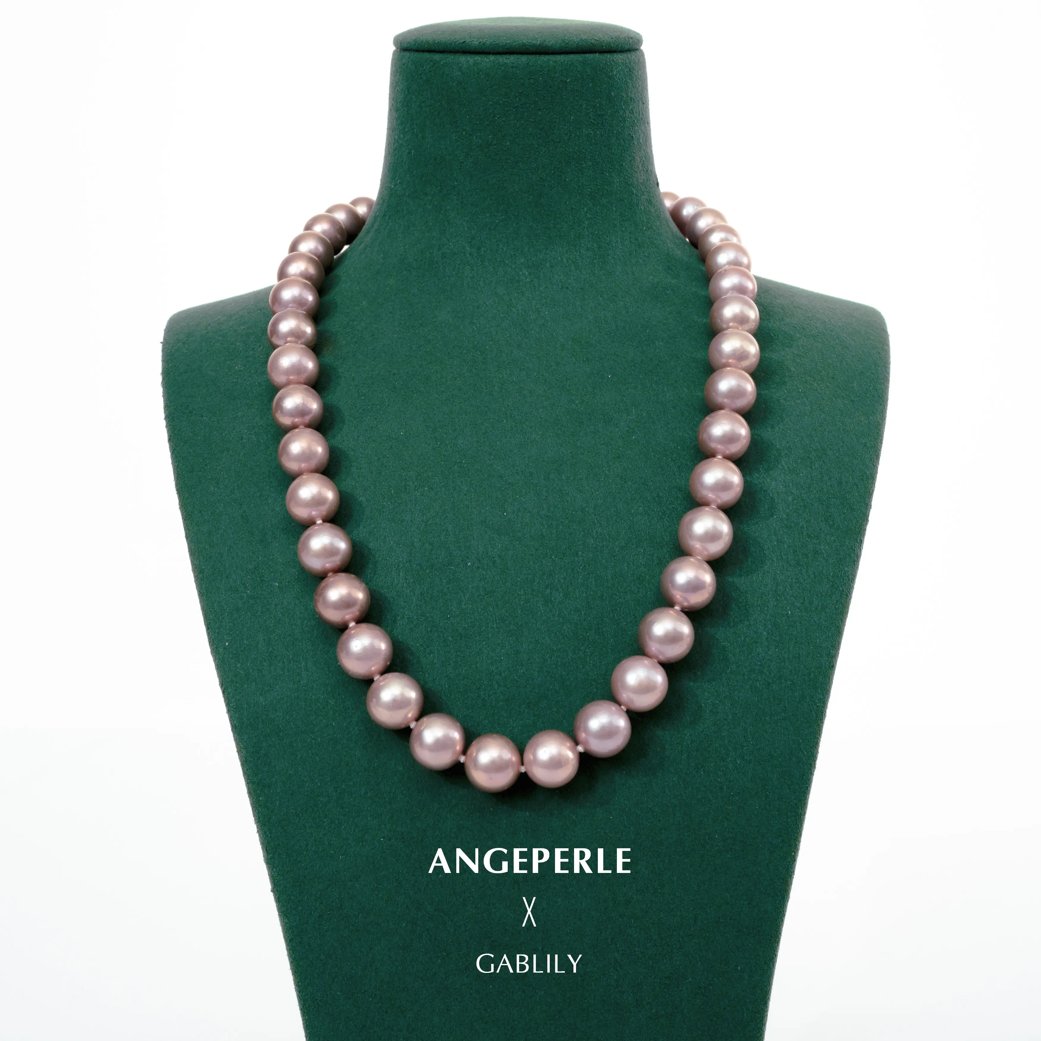 ANGEPERLE S925 Sterling Silver Freshwater Pearl Edison Four-Piece Gift Set Necklace: 9-11mm, pendant 11-12mm, earrings and rings 10-11mm TSJCY100