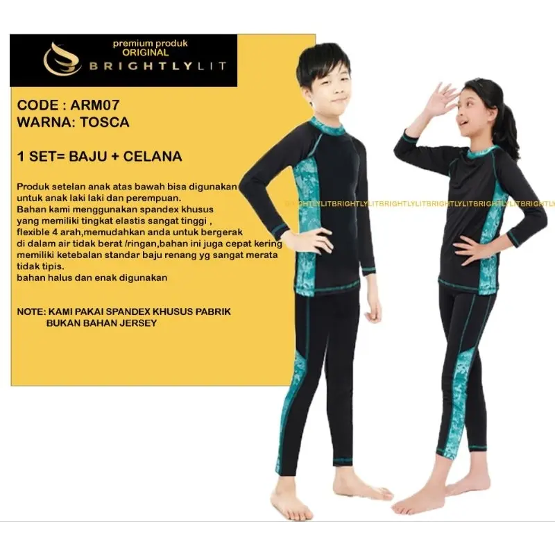 baju renang anak laki pakaian renang anak laki perempuan baju diving anak cewek cowok baju berenang anak wanita TK SD 4-12 tahun 3