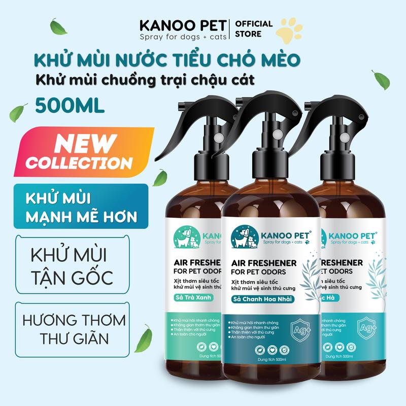 Xịt khử mùi nước tiểu chó mèo, khử mùi chậu cát, chuồng trại KANOO PET giúp khử sạch mùi hôi khai, hỗ trợ pet đi vệ sinh đúng chỗ