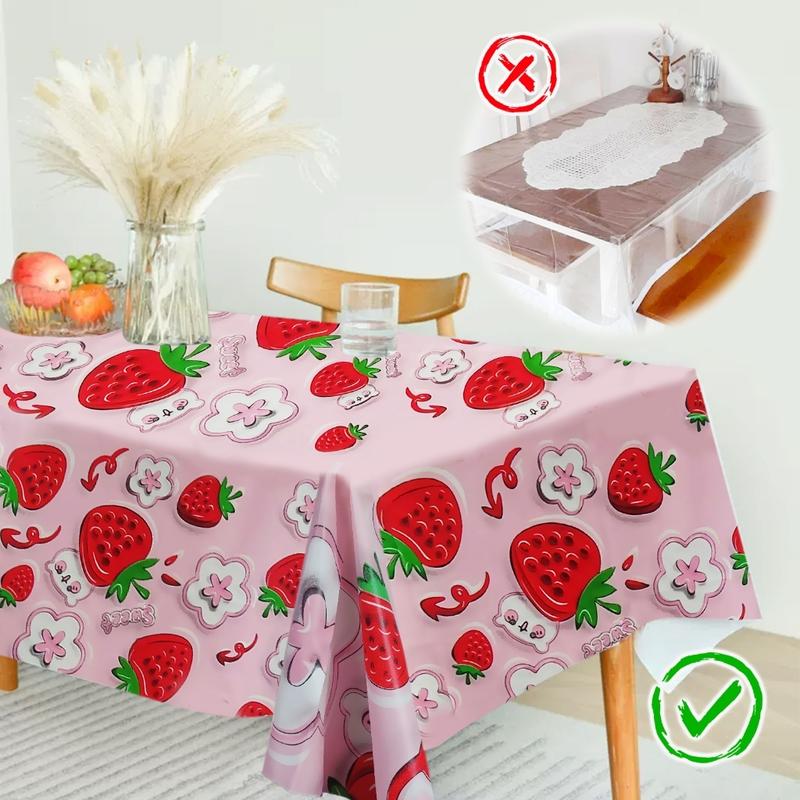 Taplak Meja Makan Motif Buah Tahan Air Ukuran 137x183cm Desain Modern 4 - 6 Kursi / Taplak Ruang 4