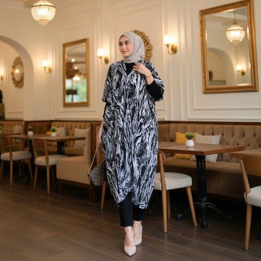Kaftan Premium Motif Terbaru 2026 Gamis Mewah Rayon Super,Baju Lebaran Terbaru Muslim Wanita Remaja