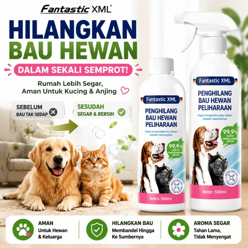 【FantasticXML】Penghilang Bau Pipis Kucing Spray 500ml - Penghilang Bau Pesing, Urine Kucing & Anjing Pasir Kandang Hewan Kucing Anjing Hamster Litter Box 500 ML Pet Odor Eliminator