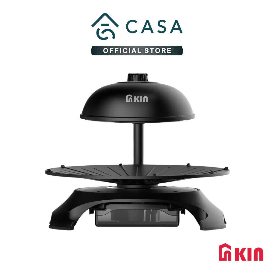 KIN Smokeless BBQ Grill | KSB1500B | 99.9% Smokeless Grill | 360° Rotatable Grill Pan | 120° Swivel Arm