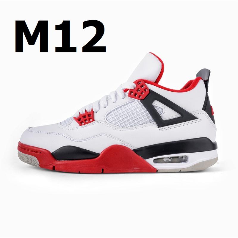 M12 Giày Sneaker Cho Nam Nữ Màu Đỏ Trắng Được Làm Bằng Da, Đế Đệm Khí Chống Trượt, Độ Dày 4cm Tôn Dáng Đàn Hồi Tốt