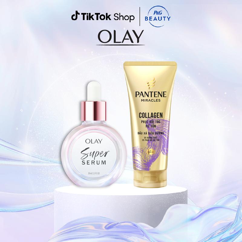 [Mới Ra Mắt] Combo 2 : OLAY SUPER SERUM 5 DƯỠNG CHẤT TRONG 1 - 30ML + Dầu Xả Pantene Ngăn Rụng Tóc/ Phục Hồi Hư Tổn 150ml