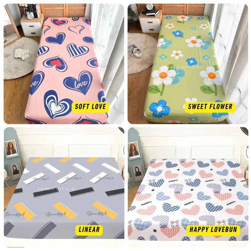 Sprei Waterproof Motif Anti Geser Motif Ukuran 90 100 120 140 160 180 200 Bisa Custom Bantal Guling 2