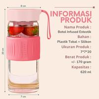 Gambar YH-8037 -InfuseEase 620ml – Botol Minum Estetik + Infuser Buah Anti Tumpah Tas Bottles Minuman Water - Pink dari Hydrate Bottle Kota Administrasi Jakarta Utara 4 Tokopedia