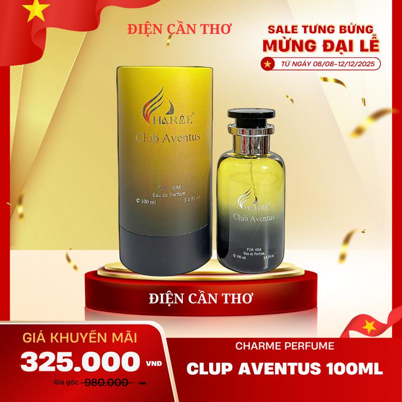  Charme Perfume - Nước hoa nam CLUP AVENTUS 100ml Eau de Parfum cao cấp hương thơm lâu nam tính lịch lãm sang trọng H R V E 