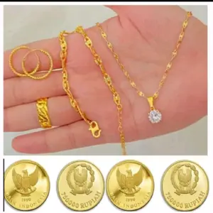 set perhiasan termewah terbuat dari koin asli anti luntur