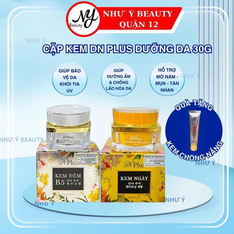 Cặp Kem Dn Plus 30g Ngày và Đêm Màu Vàng Dùng Sáng (30g) Màu Trắng Dùng Tối (30g) Dưỡng Ẩm Da