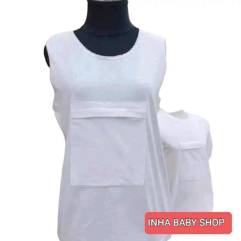 Atasan Haji Wanita Putih Kantong Resleting/Oblong Haji Dan Umroh Wanita Katun Spandex Tank Singlet Lembut 0