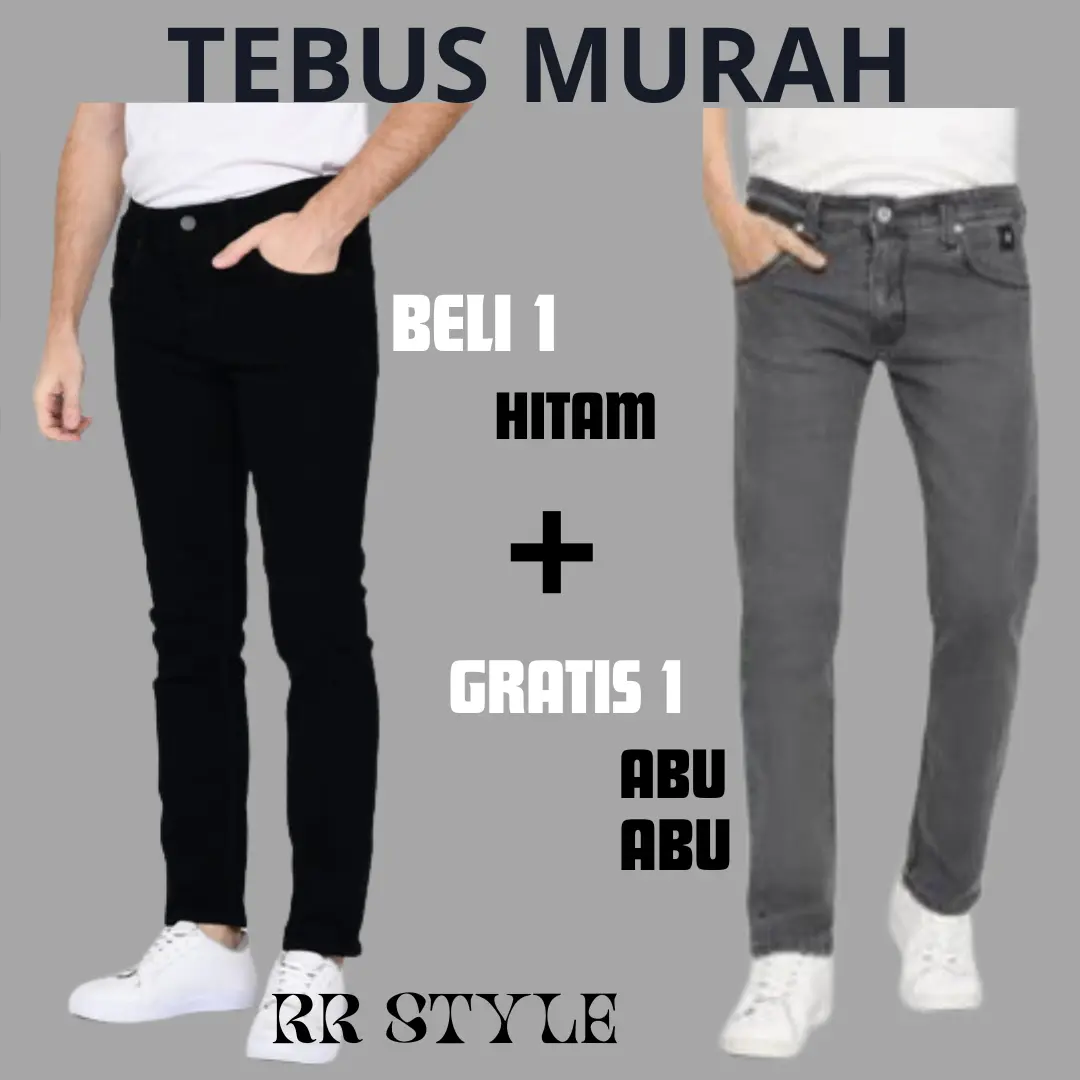 CUCI GUDANG BELI 1 GRATIS 1 Celana Jeans Panjang Pria Model Slimfit Pensil Premium Terbaru